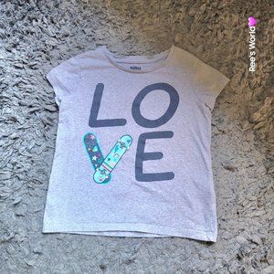 Spotted Zebra Grey LOVE Graphic Tee